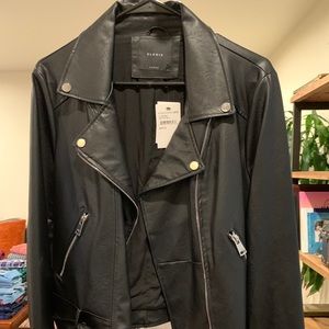 NWT. Size Large. Nordstrom Eloide black faux leather moto jacket.